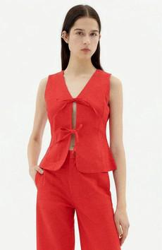 Elise gilet fiery red via Sophie Stone