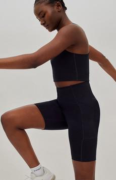 Pocket high-rise bike shorts black via Sophie Stone