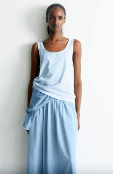 Minaami stripes top silky blue via Sophie Stone