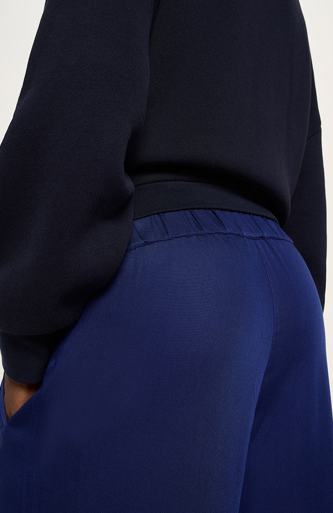 Tencel wide leg broek blauw from Sophie Stone