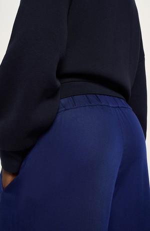 Tencel wide leg broek blauw from Sophie Stone
