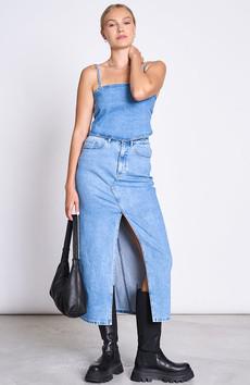 Luce denim rok light blue via Sophie Stone