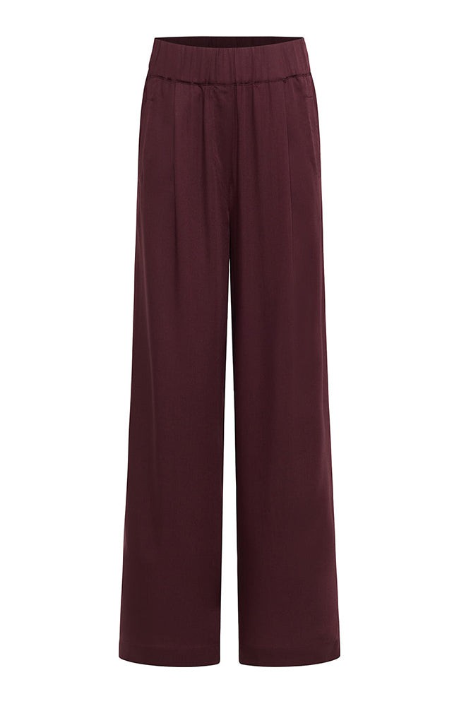 Tencel wide leg broek bordeaux from Sophie Stone
