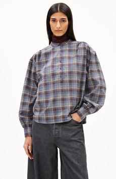 Efinaraa check blouse cranberry via Sophie Stone