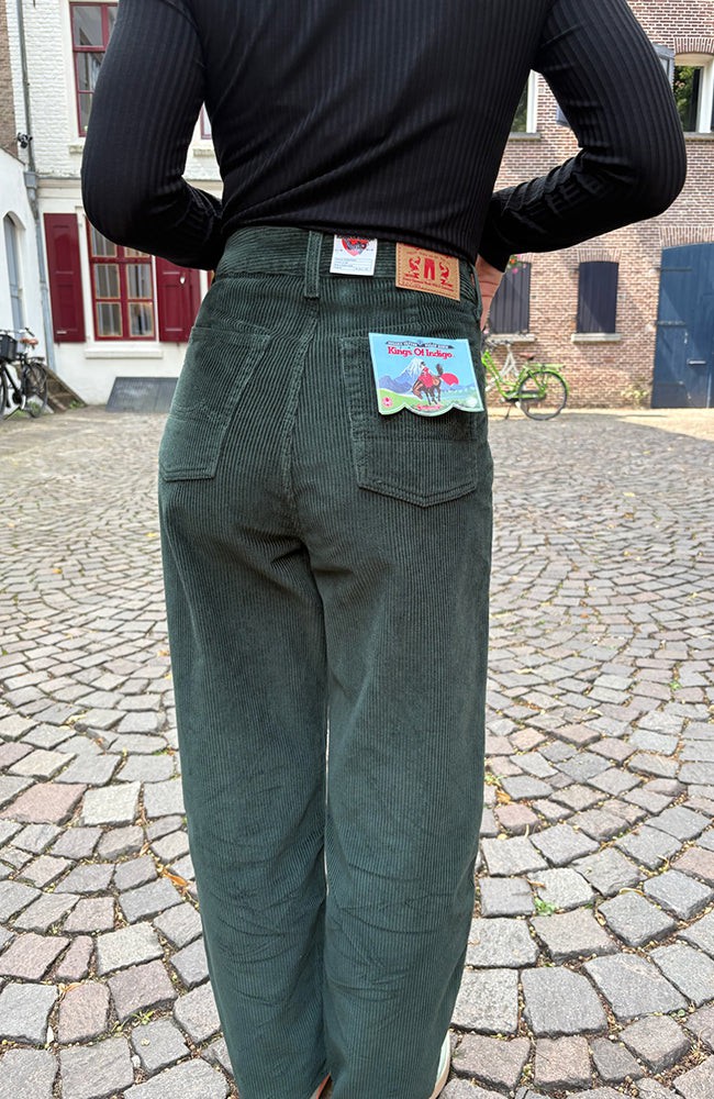 Leila cord broek dark green from Sophie Stone