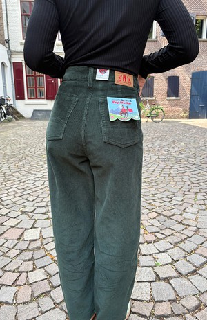 Leila cord broek dark green from Sophie Stone