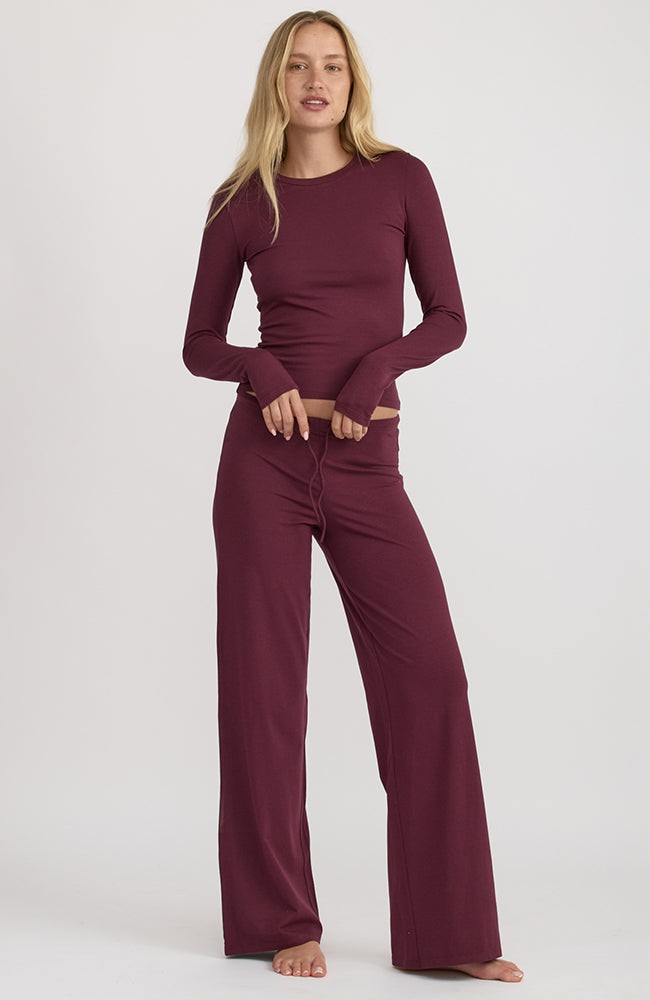 Everyday straight leg broek plum from Sophie Stone
