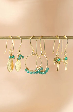 Generous oorbellen Aventurine palm from Sophie Stone