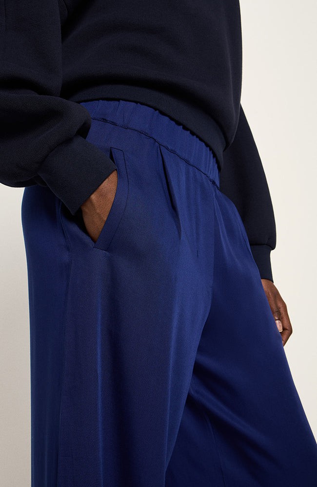 Tencel wide leg broek blauw from Sophie Stone