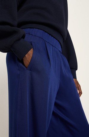 Tencel wide leg broek blauw from Sophie Stone