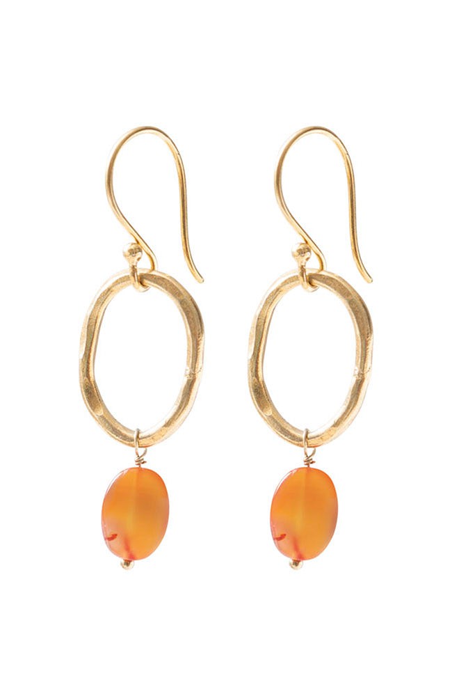 Graceful oorbellen Carnelian Gold from Sophie Stone