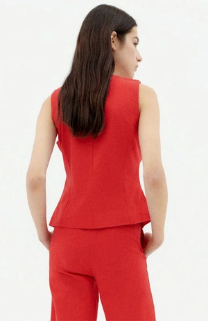 Elise gilet fiery red from Sophie Stone