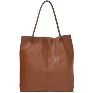 Tan Drawcord Leather Hobo Shoulder Bag from Sostter