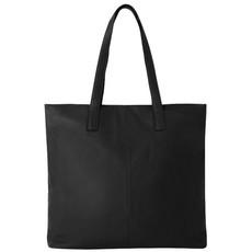 Black Zipped Leather Work Tote Bag - Spacious & Stylish via Sostter
