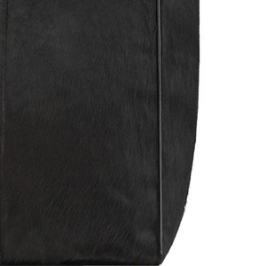 Large Black Calf Hair Leather Tote with Artisanal Straps from Sostter