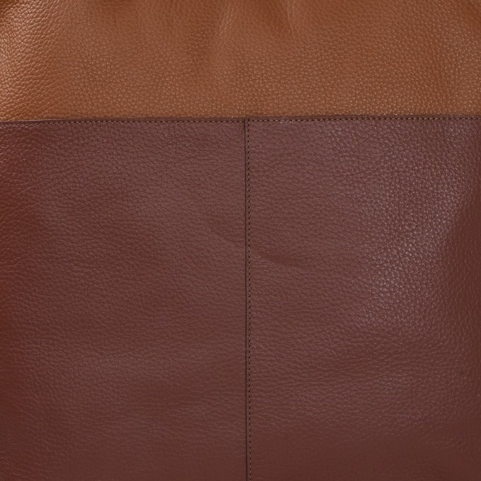 Chocolate & Tan Pebbled Leather Tote Bag - Large & Stylish from Sostter