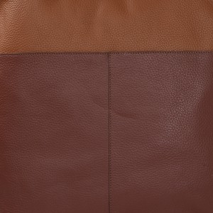 Chocolate & Tan Pebbled Leather Tote Bag - Large & Stylish from Sostter