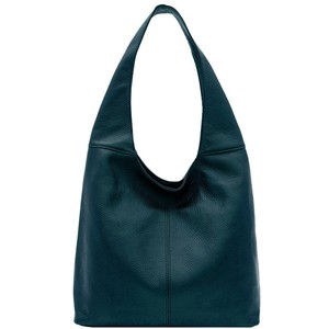 Teal Soft Pebbled Leather Hobo Bag from Sostter