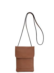 Ethical Tan Leather Crossbody Phone Bag, Adjustable Strap via Sostter