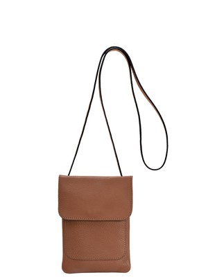 Ethical Tan Leather Crossbody Phone Bag, Adjustable Strap from Sostter