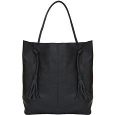Black Leather Hobo Shoulder Bag - Brix + Bailey via Sostter