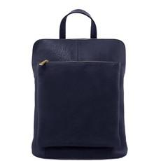 Navy Pebbled Leather Convertible Backpack-Handbag via Sostter