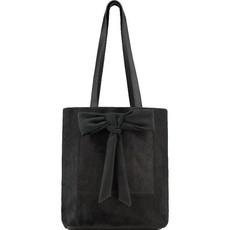 Black Bow Compact Leather Tote via Sostter