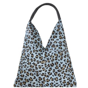 Blue Animal Print Leather Boho Shoulder Bag from Sostter