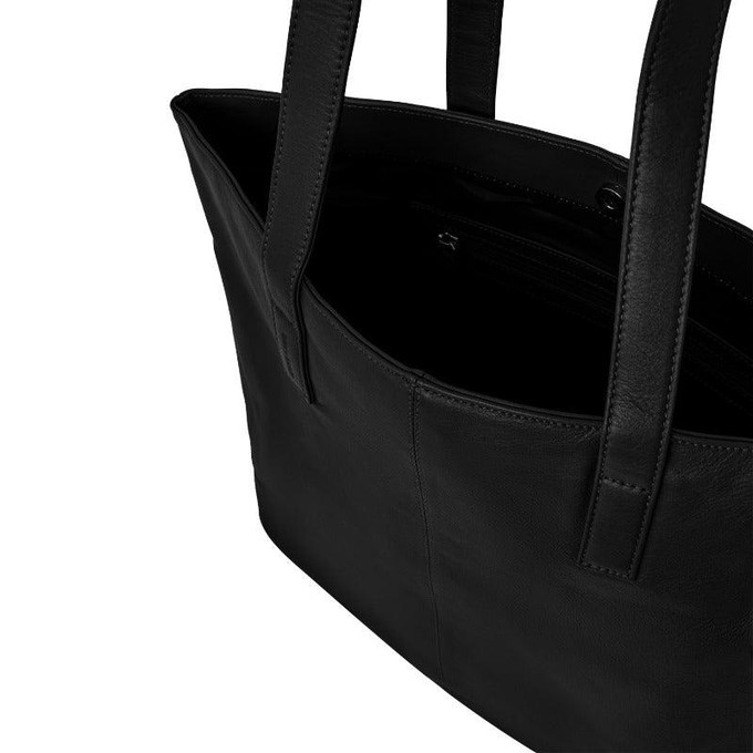 Black Leather Everyday Tote from Sostter