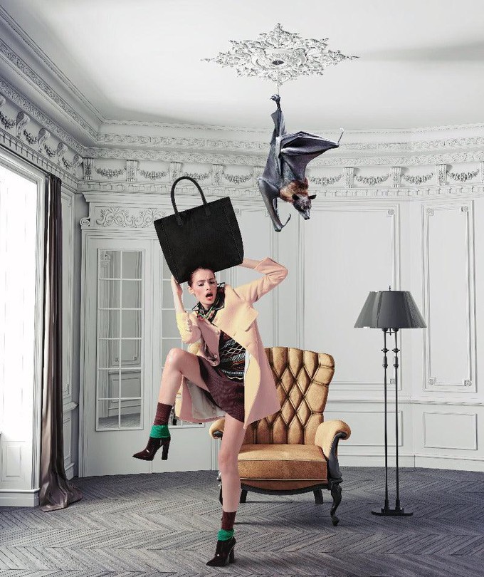Large Black Calf Hair Leather Tote with Artisanal Straps from Sostter