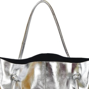 Silver Metallic Leather Hobo Shoulder Bag from Sostter