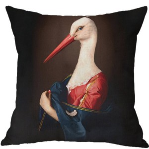 Swan In Full Regalia Oil Painting Cushion Pillow from Sostter