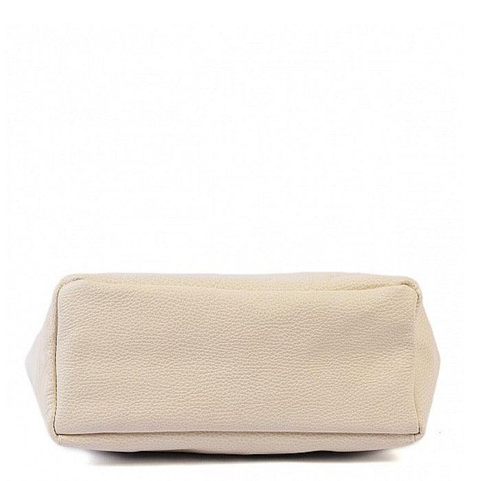 Ivory Pebbled Leather Tote Shopper from Sostter