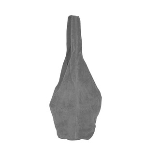 Silver Grey Italian Suede Hobo Shoulder Bag from Sostter