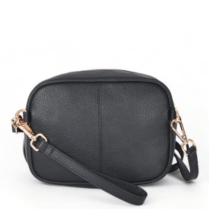 Black Convertible Leather Crossbody Bag from Sostter