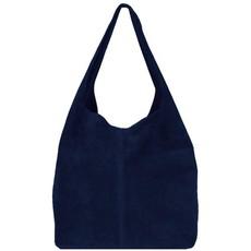 Navy Soft Italian Suede Hobo Shoulder Bag via Sostter