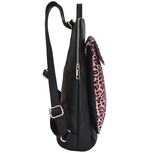 Pink Animal Print Leather Backpack, Ethical & Versatile from Sostter