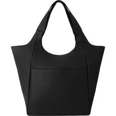 Black Leather Large Pocket Tote Bag - Stylish & Spacious via Sostter