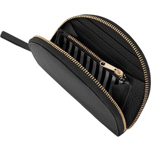 Black Leather Half Moon Purse with Gold Zip from Sostter