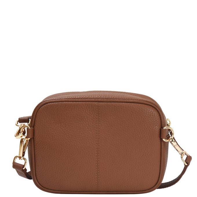 Tan Convertible Leather Crossbody Camera Bag from Sostter