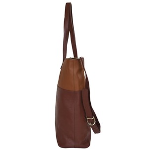 Chocolate & Tan Pebbled Leather Tote Bag - Large & Stylish from Sostter