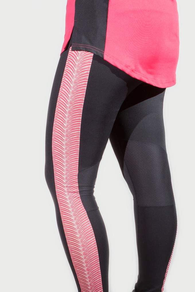 Lucky legging zwart/raspberry waves from Spiffy Active