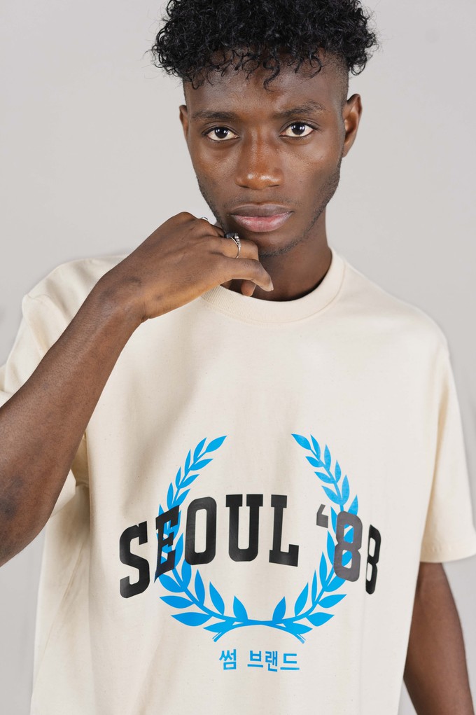 SEOUL 88 BEIGE TEE from SSEOM BRAND