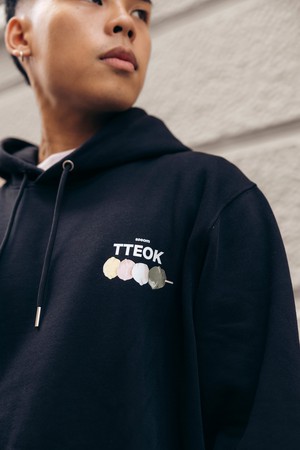 TTEOK TIME BLACK HOODIE from SSEOM BRAND