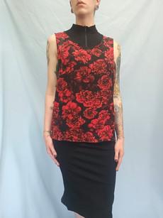 Sheer Floral Sleeveless Top via Stephastique