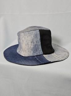 Upcycled denim cowboy hat size L via Stephastique