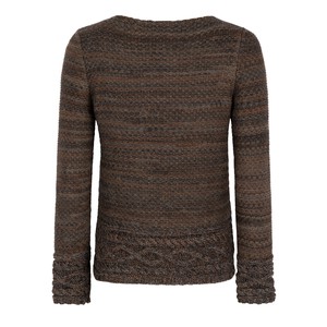 Raven Merino Blend Tweed Knit Jumper With Cable Details - Grey Blend from STUDIO MYR