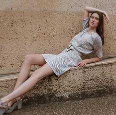 Berber Tribal Jacquard Linen Blend Dress – White/Neutrals via STUDIO MYR