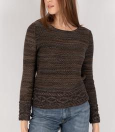 Raven Merino Blend Tweed Knit Jumper with Cable Details – Grey Blend via STUDIO MYR