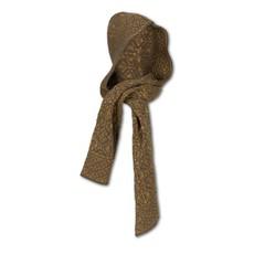 Antonia Luxurious Hooded Scarf in Double Knit Velvet & Merino Blend - Brown/Antique Golden via STUDIO MYR